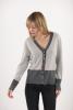 Gilet bicolore avec boutons colorés